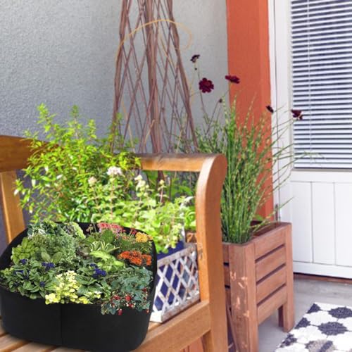 Cama de jardín elevada rectangular en fieltro negro para cultivo exterior 5