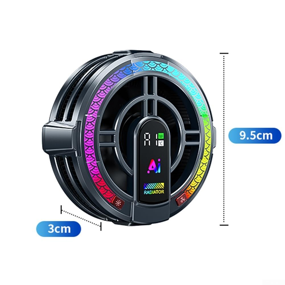 Enfriadores, ventiladores magnéticos de refrigeración para tabletas AI enfriador RGB portátil ventilador magnético de refrigeración de teléfono para juegos y transmisión