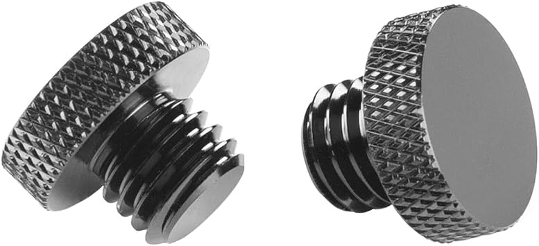 KiWAV Mirror Hole Plugs Block-offs Cover Caps Bolts Screws 10mm M10 x 1.5 Pitch Black Aluminum CNC Compatible for BMW Motorcycles Pack of 2 Pieces