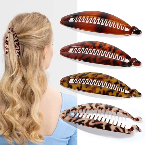 Gift4U Banana Hair Clip, 4 PCS Large Banana Clips for