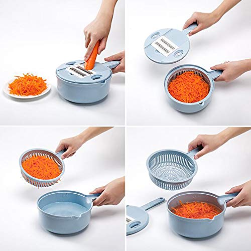 Cortadora manual de vegetales multifuncional con 5 cuchillas miniatura 5