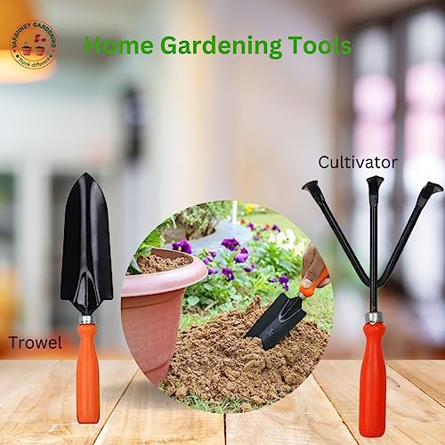 Varshney Gardening Hand Tools Set - 4 Pcs Gardening Tools for Home Gardening | Durable Plant Kit | Farming Tools (Weeder, Trowel, Cultivator,Flower Cutter Manual)