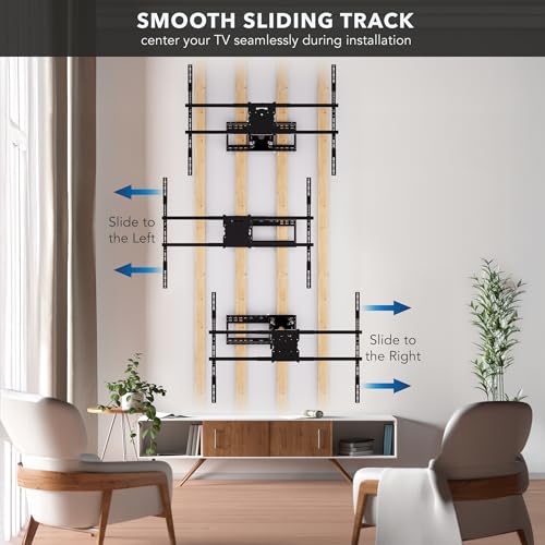 Image of Mount-It! The Beast XXL Long Arm TV Wall Mount, Full Motion for 75-140 Inch TVs up to 275 lbs, 38.6 inch Extension, Tilt Swivel Level Adjust, Sliding Arm System on Fixed Wall Plate, VESA 1200x900