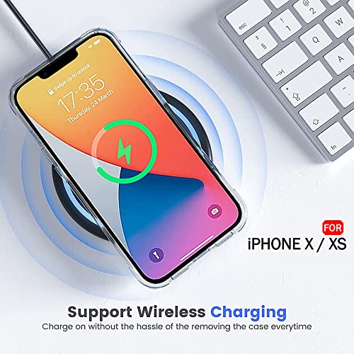 Image of TheGiftKart Ultra-Hybrid Crystal Clear Back Case Cover for iPhone X /XS | Shockproof Design | Hard Back Cover Case for iPhone X /XS (PC & TPU, Transparent)