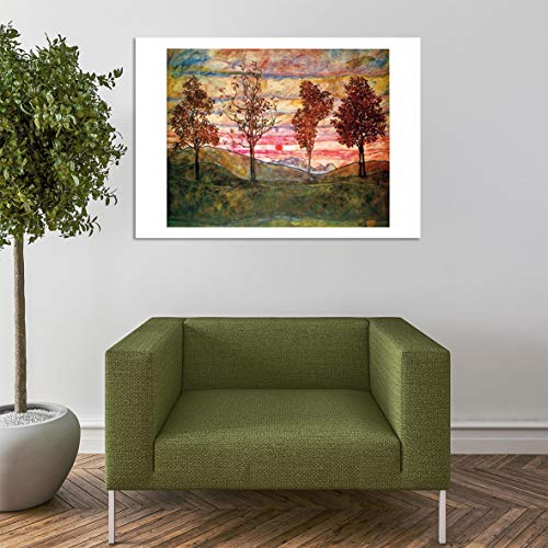 Art Egon Schiele Four Trees 1917 Impression Giclée Extra Large Sans Cadre - 7