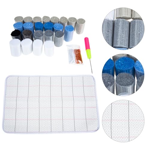 Kit de gancho de pestillo sin caída de pelo para tejer alfombras fáciles 6