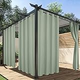 HolidayIdeas Cortinas exteriores impermeables para patio, pérgola (verde