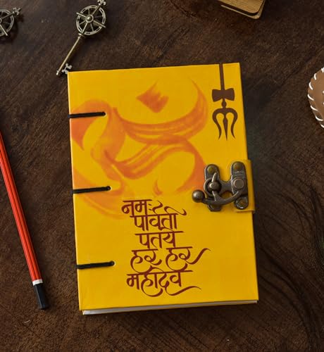 Image of CRAFT CLUB 100% Recycle Paper Diary Om Namah Parvati Pataye Har Har Mahadev Print Journal A5 Diary