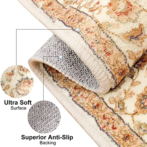 Boho Area Rug, 2' X 3' Machine Washable Rugs For Entryway Faux Wool Small Rugs Distressed Throw Rug Non-Slip Floor Carpet For Indoor Bedroom Kitchen Living Room #TOP1