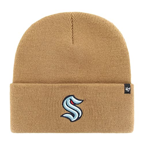 Bonnet Seattle Kraken 47 Brand Haymaker Camel Doux Anti-Froid Oreilles Protégées
