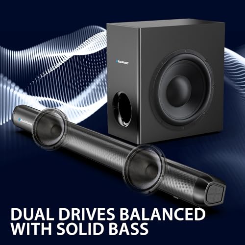 Image of Blaupunkt SBW Chicago 50 2.1 CH Soundbar with Wired Subwoofeer I 160W RMS I HDMI-ARC I Bluetooth I AUX I USB I Remote Control with Equalizer