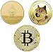 chenchen Bitcoin Coin (BTC) Ethereum Coin (ETH) Dogecoin Coin (Doge) Monete d'oro per i Fan delle criptovalute con Custodia Protettiva | Monete di criptovaluta placcate in Oro per Collezionisti