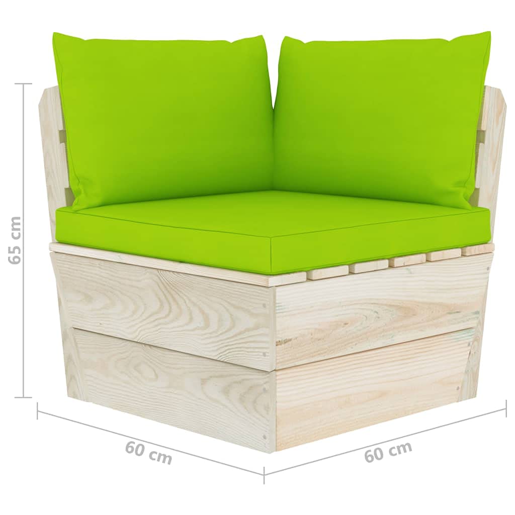 Générique Sofa 2-osobowa paleta ogrodowa z poduszkami z drewna świerkowego