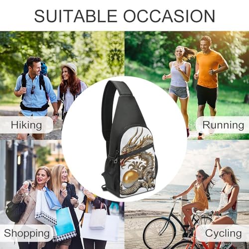 Bolso Sling para Hombre y Mujer con Diseño Dragón Chino miniatura 5