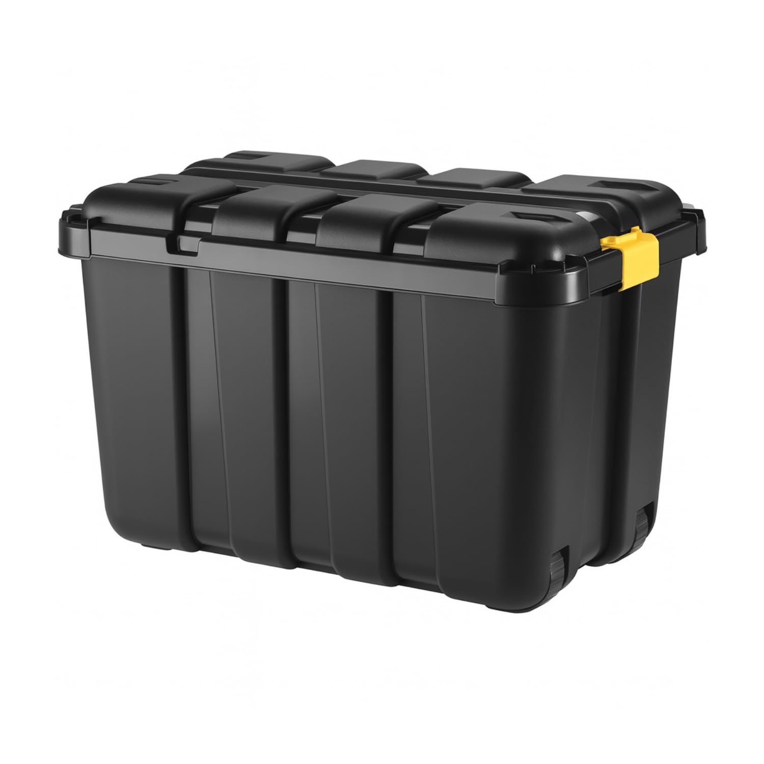 Paluplus Contenitore Box Attrezzi con Ruote, misura 79x52x52 cm e Capacità 150 Litri, Baule Nero con chiusura a Scatto, Box portautensili con coperchio, Organizer Utensili, Fai da Te -5940F-6,9