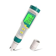GISNPA PH Meter/TDS Meter Digital Water Tester 7-in-1 TDS Meter and Salinity Tester PH Temp EC, High AccuracyPH Meter for Water with LCD Backlit, for Drinking Water, Wine, Swimming Pool, Soaking tub.