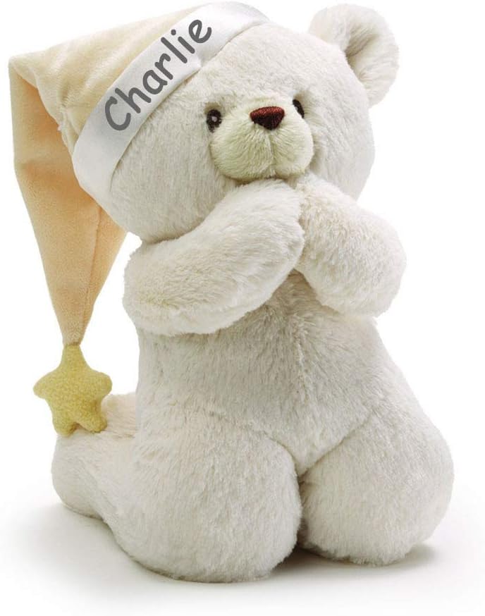 Personalized Praying Bear - Bedtime Prayer Teddy Bear Talking Plush Stuffed Animal Keepsake with Custom Name