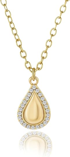 Beach Charm Necklace Heart Crystal, Starfish, Teardrop Crystal Pendant, 14K Gold Plated Chain, Palm Tree Necklace, Ocean Theme Jewelry