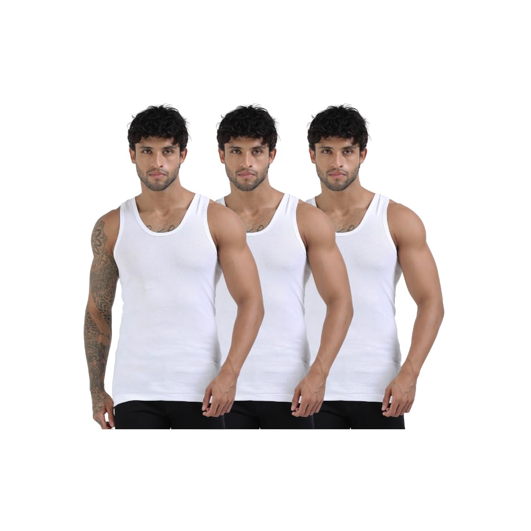 Men's Cotton Rib Sleeveless Vest (Multipack)