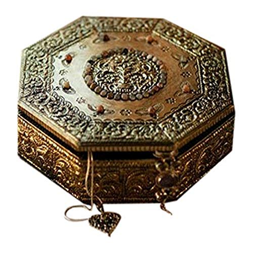 Novica Hand Crafted Repousse Brass Jewelry Box Metallic, Golden Treasures' #TOP12
