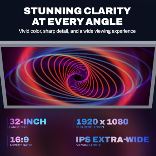 Image of 32 inch Large Digital Picture Frame, 64GB, Anti-Glare Non-Touch, WiFi Wall-Mount Frame for Home /Business, 1920x1080 FHD, Share via App, Email, USB & Micro SD, Remote Included, White