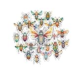 25 Handmade Watercolor Insects Stickers Glossy Stickers for Journals, Scrapbooks, Laptops & Crafts