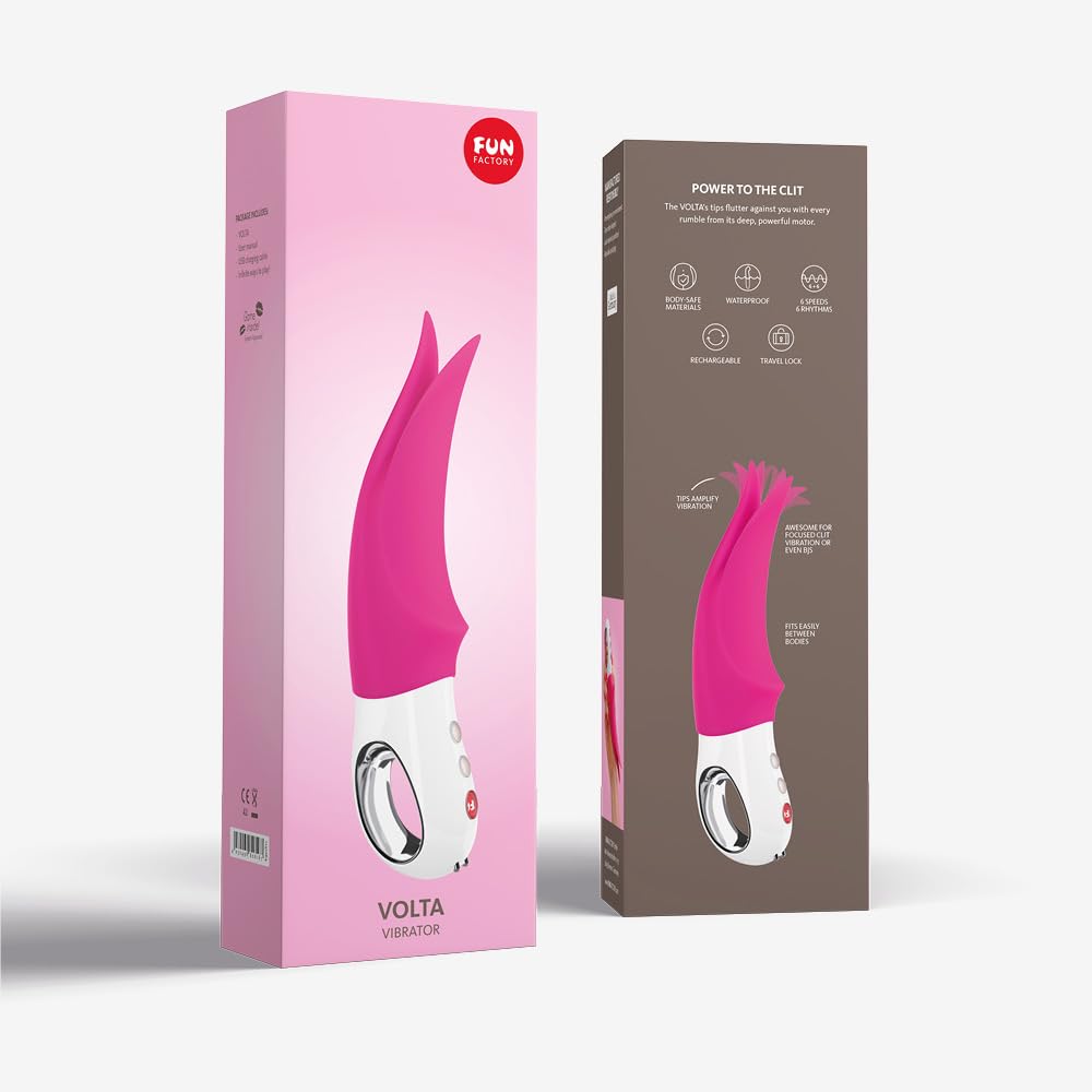 Fun Factory VOLTA - Vibratore esterno per lei con punte flessibili, Vibratori clitoride, Silicone, Rosa