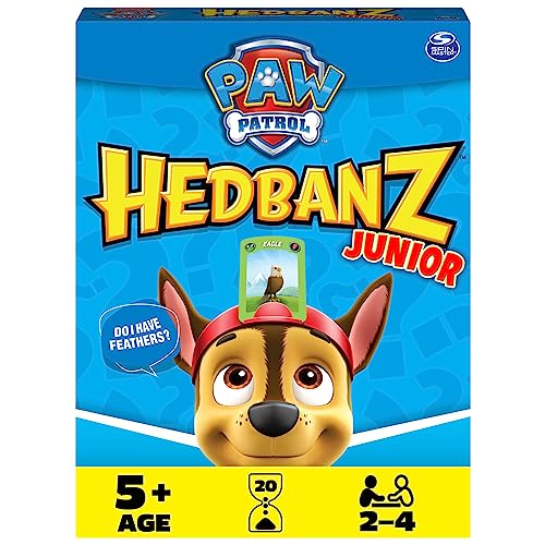 Spin Master Games, Hedbanz Junior PAW Patrol, Picture Guessing Board Game, PAW Patrol Toys, for Family & Kids, 2-4 Players for Ages 5 & Up