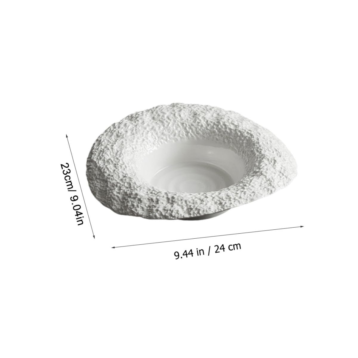 Abaodam Assiette Creuse en Céramique 25 CM Décor Roche pour Salade et Plats Maison Bol Profond Repas Quotidien