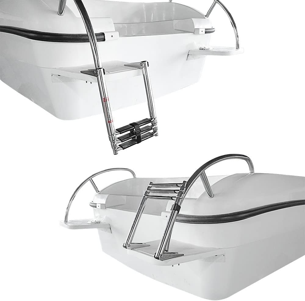 Scaletta per Barca in Acciaio Inossidabile Scaletta per Barca Telescopica Pieghevole Scaletta per Ponte da Bagno Scaletta Allungabile Accessori per Barche per Barche Yacht Scaletta Pieghevol