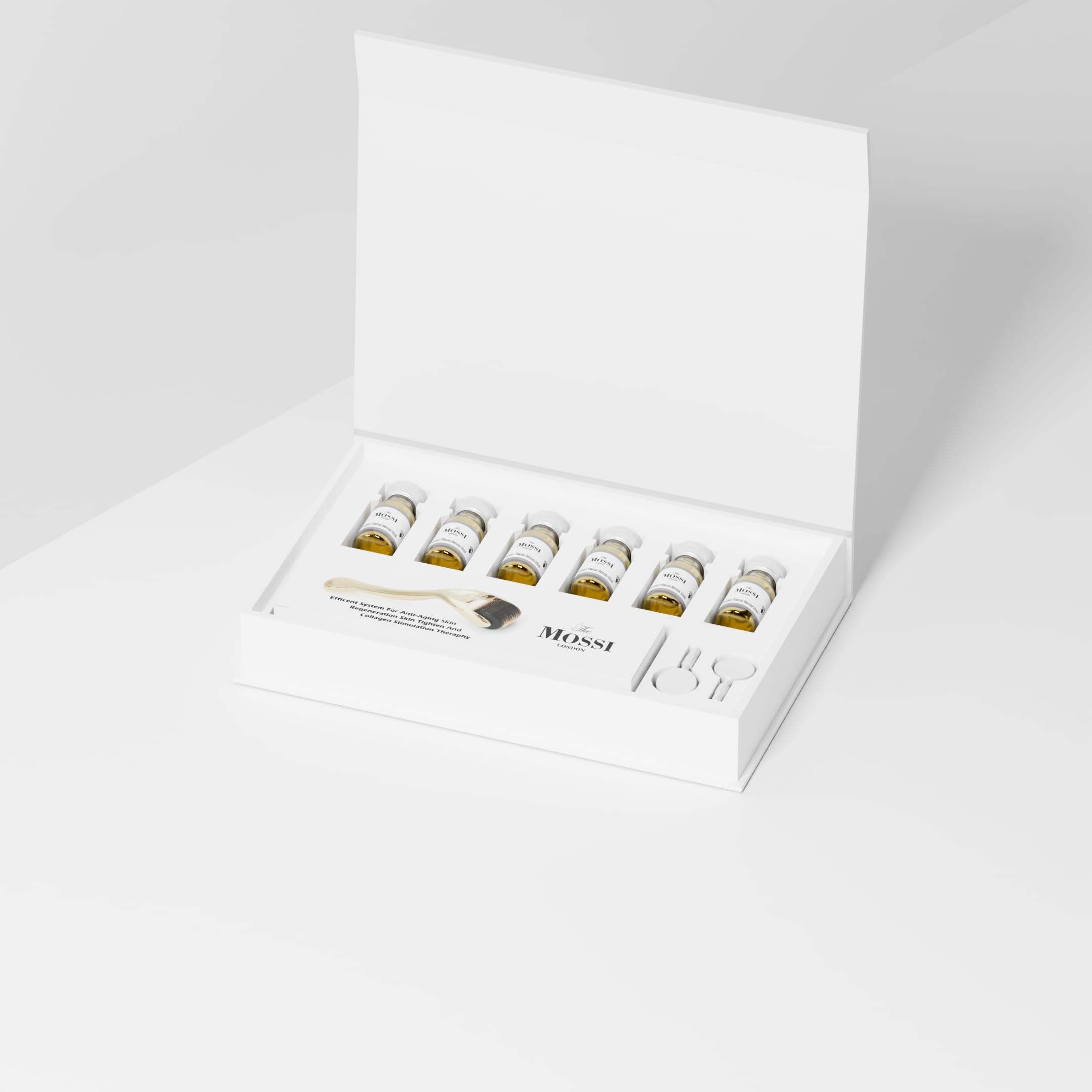 The Mossi London Flacon Plus Hair Set de 6 meses | Kit completo de tratamiento anticaída | Crecimiento del cabello y trasplante | Procapil, vitaminas y dermaroller incluidos