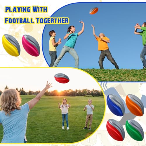 Image of Jerify 12 Pcs Mini Footballs for Kids Spiral Foam Football Bulk 5 Inch Soft Small Waterproof Foam Ball Sports Birthday Toddler Football for Indoor and Outdoor Game (Classic Colors)