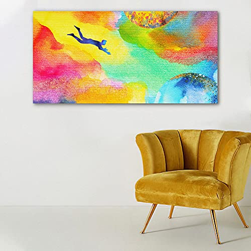 Tableau en verre trempé 140x70cm abstraction universe - 3