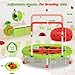 JOY SPOT! Kinder Trampolin Ladybug, Ø 91cm Indoor Mini Trampolin mit Verstellbarer Griff, Faltbare Kindertrampolin bis 45 kg,Sicherheitspolster, sicher & stabil, Outdoor Rebounder für Kleinkind