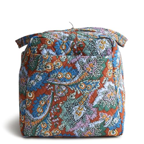 Image of Vera Bradley Women's Large Original Duffel Bag-Premium Cotton Travel, Iconic Paisley Green Jacket, One Size