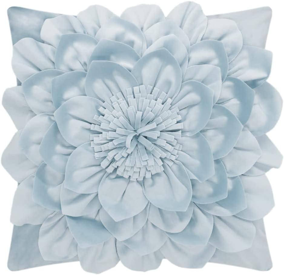OiseauVoler Fall Decorative 3D Flower Throw Pillow Covers Handmade Pillowcases for Sofa Bed Home Room Decor 18 x 18 Inch Pumpkin Orange