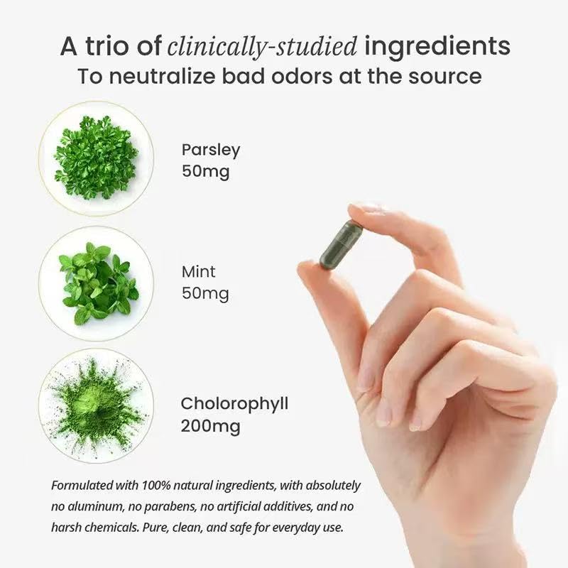 Körperdesodorierendes Chlorophyll, natürliche innere Geruchskontrolle