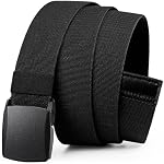Ceinture élastique Hommes, 1.5" Ceinture tactique en nylon stretch, YKK Boucle en plastique pour randonnée, travail, voyage & Aéroport convivial