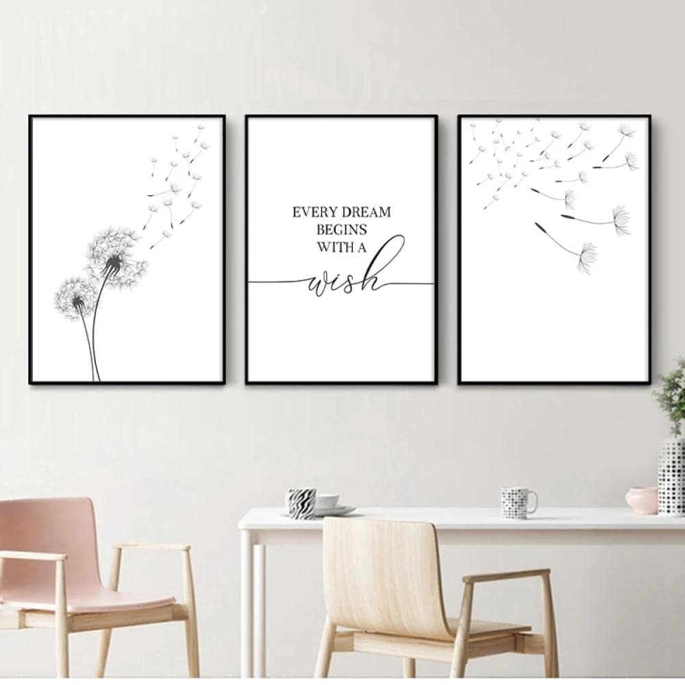 Wandbild 'Löwenzahn' Auf Leinwand 50x100 Cm – Gerahmt, Handgemaltes Design, Fertig Zum Aufhängen