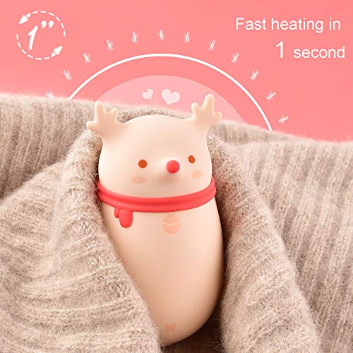 HomeLifairy 2 in 1 Hand Warmers Rechargeable,6000 mAh Larger Capacity,Electric Portable Pocket Hand Warmer/Power Bank,Best Winter Gifts for Women and Kids (deer-6000mAh)