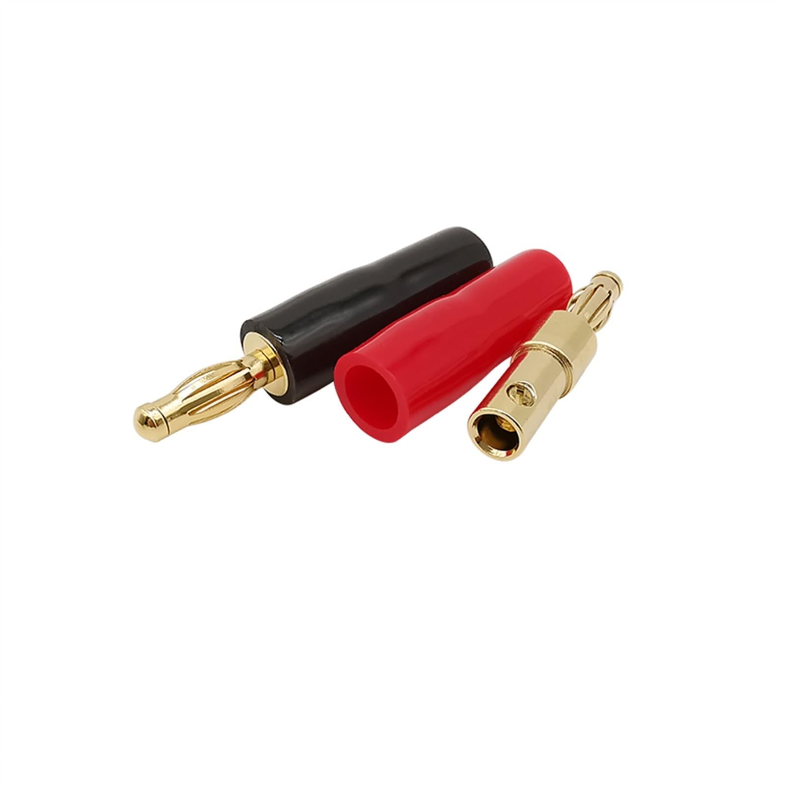 5 paia di connettori a banana da 4 mm, cavo per altoparlante, blocco a vite senza saldatura, spine maschio a banana da 4 mm con custodia isolante rossa e nera
