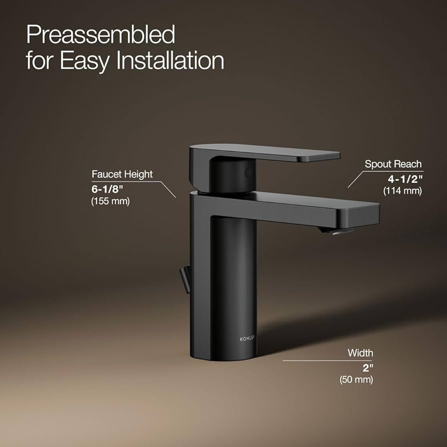 Kohler K-23472-4N-BL Parallel Single Handle Bathroom Sink