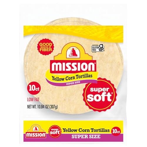 Mission Super Size Yellow Corn Tortillas, Large Soft Taco Size, 10 Count