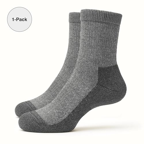 Kaiera - Trek Heavy - Calcetines Gruesos de montaña de Lana Merina, Made in Italy, 1 Par (38-41) Gris, aislamiento suave, cálido y transpirable, antiampollas, Térmicos y Cálidos - imagen 4