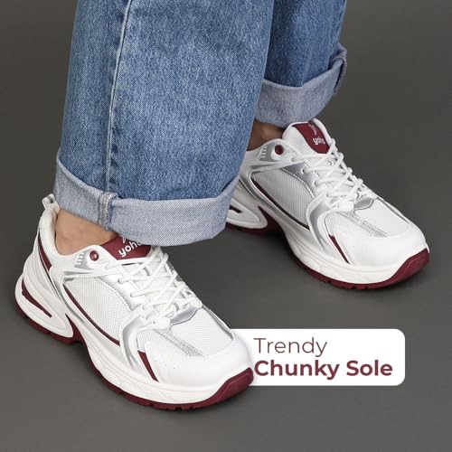 Image of YOHO Women's Chonks Sporty Comfortable Chunky Sneakers | Lightweight & Breathable | Everyday Shoes for Woman /Girls
