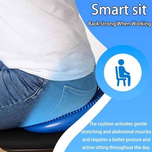 Image of Rancer Wobble Cushion Balance Disc with inflation Pump, Wiggle Seat | Core Strength Trainer, Extra Thick Non-Slip, Stability Training, Improve Sitting Posture For Sensory Kids, Adults