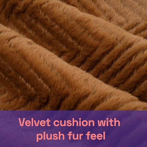 Image of Wakefit Designer Cushion Cover | 16x16 inch | Velvet Fabric | Machine Washable | Pack of 1 | Fur Brown
