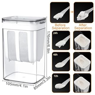 Erzekrim Colino per Yogurt Greco Separatore Riutilizzabile di Siero di Latte Yogurt 1100ML Filtro per Succhi Macchina con Sacchetto a Rete Fine e Coperchio per Filtrare Succhi di Frutta, Latte