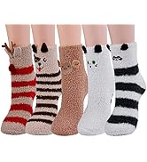 5 Paar Kuschelsocken Mit Katzenpfoten - Flauschige Damen Wintersocken 36-42