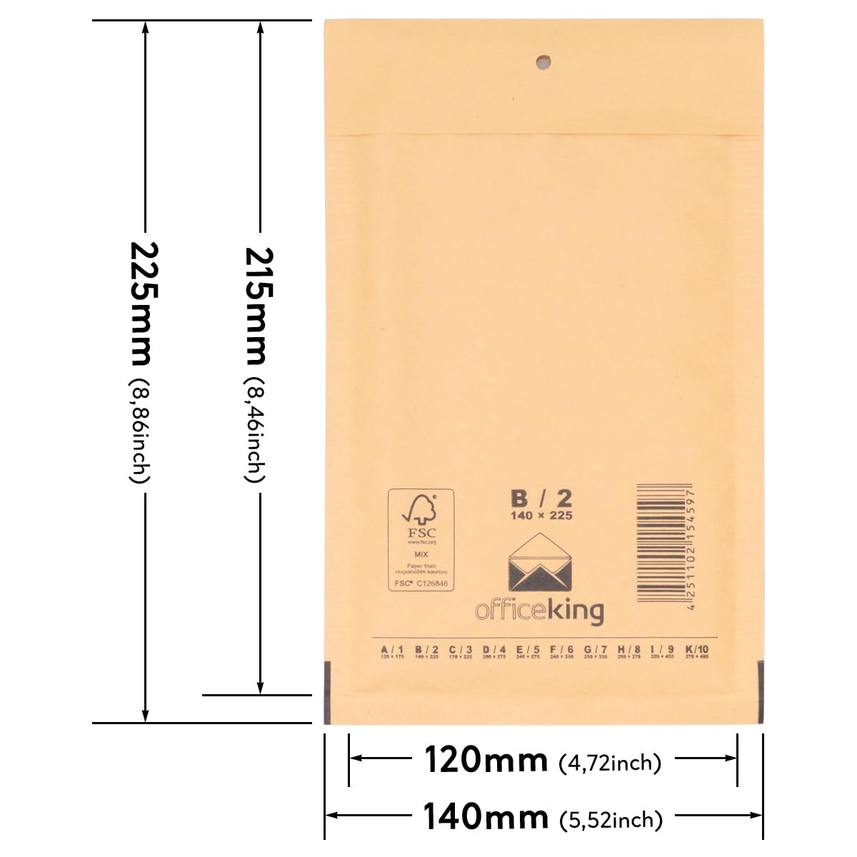 verpacking 800 Buste gialle imbottite 14 x 22,5 cm B2 - Buste pluriball, Buste con bolle